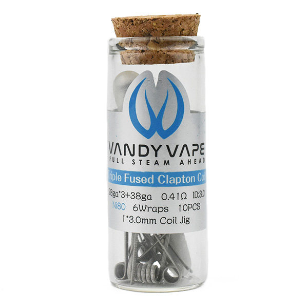Vandy Vape Prebuilt Ni80 Triple Fused Clapton Coil 0.41 Ohm 10x